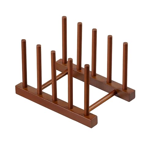 HBlife Teak Wooden Dish Drying Rack Kitchen Cabinet Organizer Plate Holder