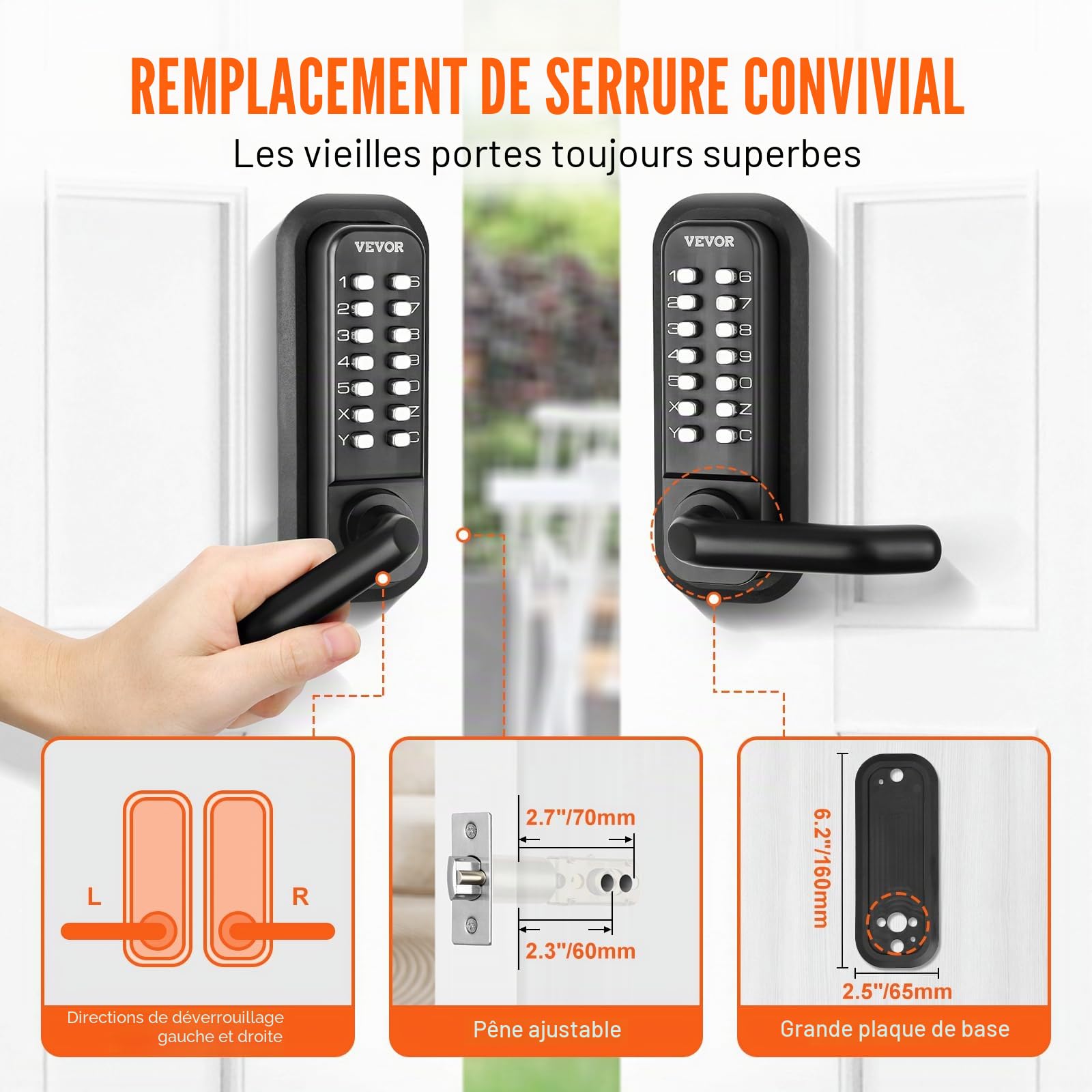 VEVOR Serrure à Code Mécanique Double-Face