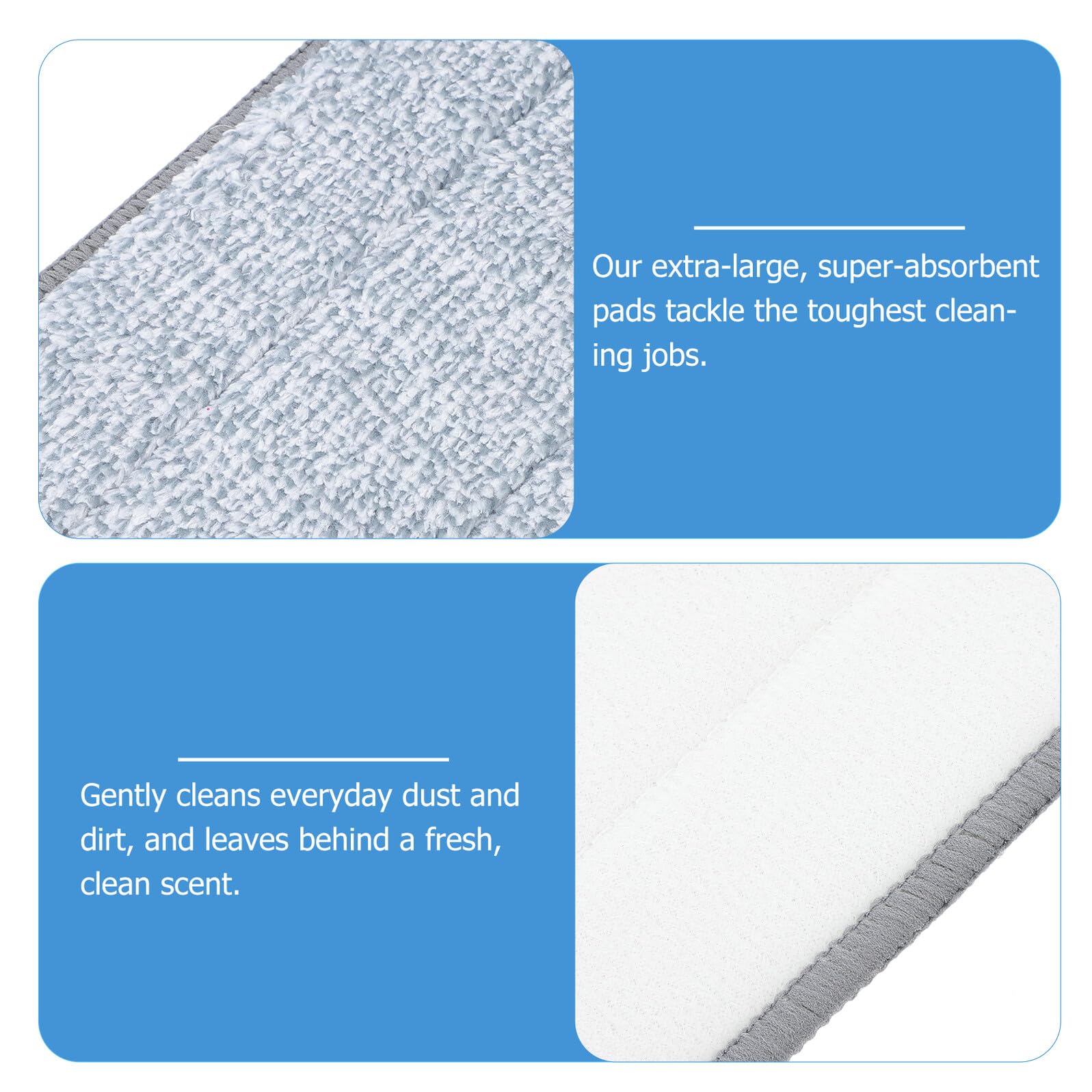 Toyvian Lot de 2 Lingettes en Fibre Ultra Absorbantes pour Balai, Lingettes de Nettoyage Réutilisables, pour Sols la Maison et Salles de Sport