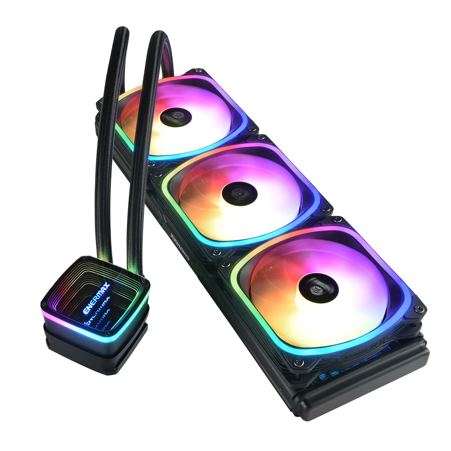 ENERMAX Watercooling AQUAFUSION ADV 360 mm, Refroidisseur liquide de processeur INTEL et AMD Tout-en-Un (AIO), Noir