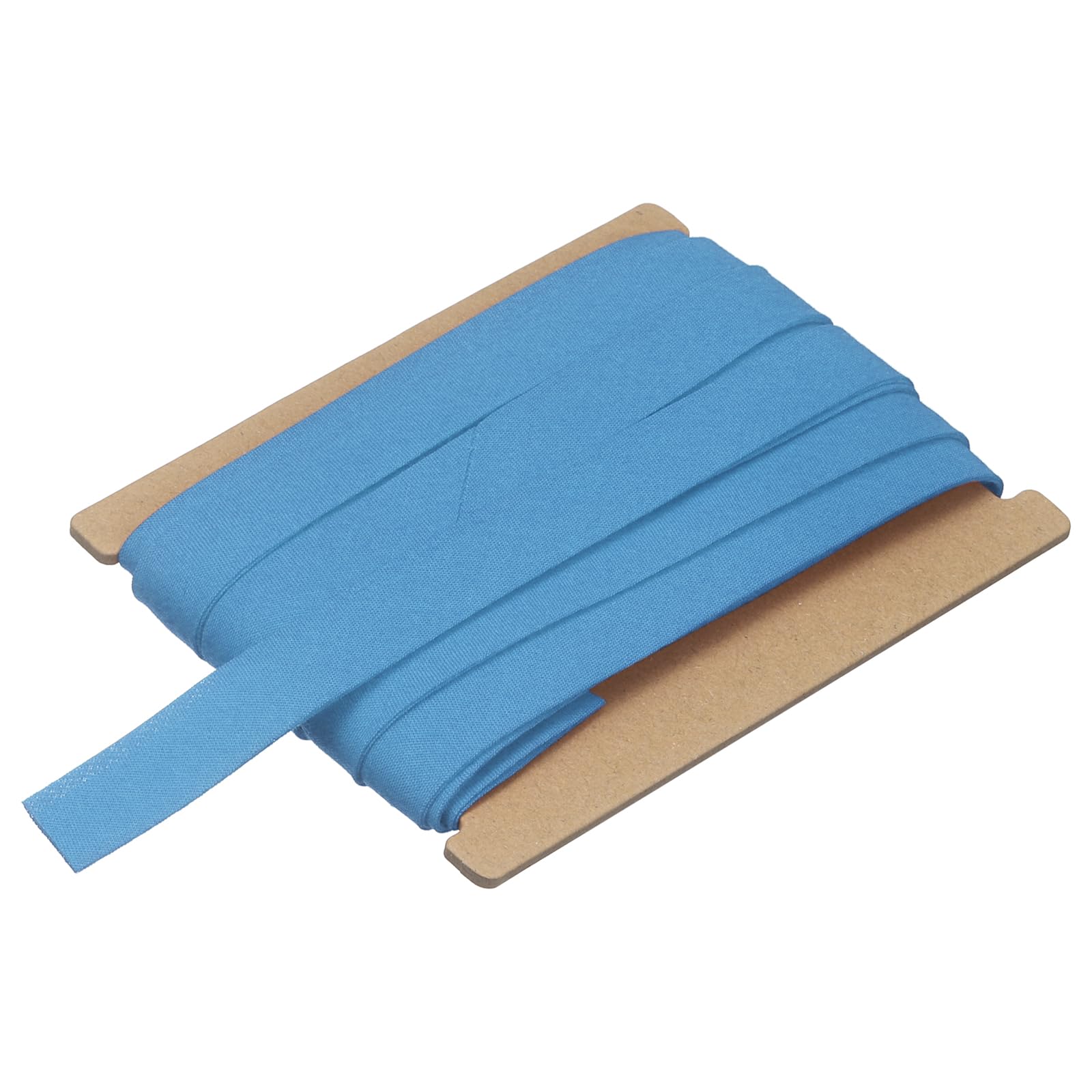 sourcing map 5/8 Inch Double Fold Bias Tape, Polyester Continuous Bulk Bias Tape for Sewing, Seaming Quilting Hemming Binding Crafts (Blue 6 Yards)