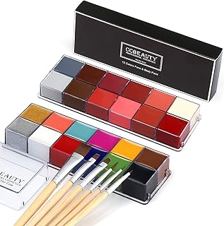 CCbeauty Pintura profesional al &oacute;leo para rostro, set de 24 colores para maquillaje art&iacute;stico de fantas&iacu...