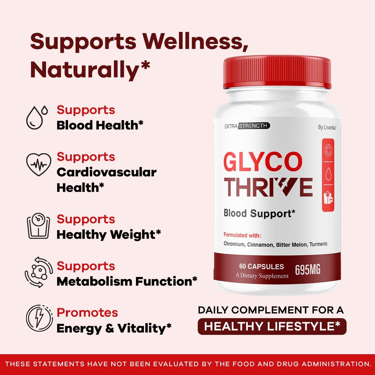 (5 Pack) Glyco Thrive Capsules - Official Glyco Thrive Premium Blood Support All Natural Advanced Formula Pills, GlycoThrive Maximum Strength Vitamins for Health & Wellness, 300 Capsules for 5 Months - Image 3