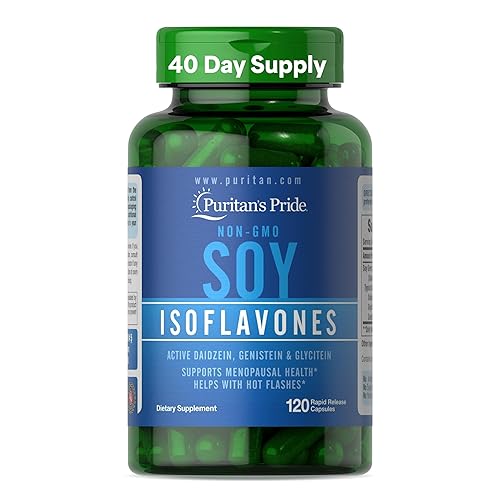 Puritan's Pride Non-GMO Soy Isoflavones 750mg, Dietary Supplement with Active