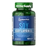 Puritan's Pride Non-GMO Soy Isoflavones 750mg, Dietary Supplement with Active Daidzein, Genistein, and Glycitein Supports Menopause and Hot Flashes, 120 Rapid Release Capsules