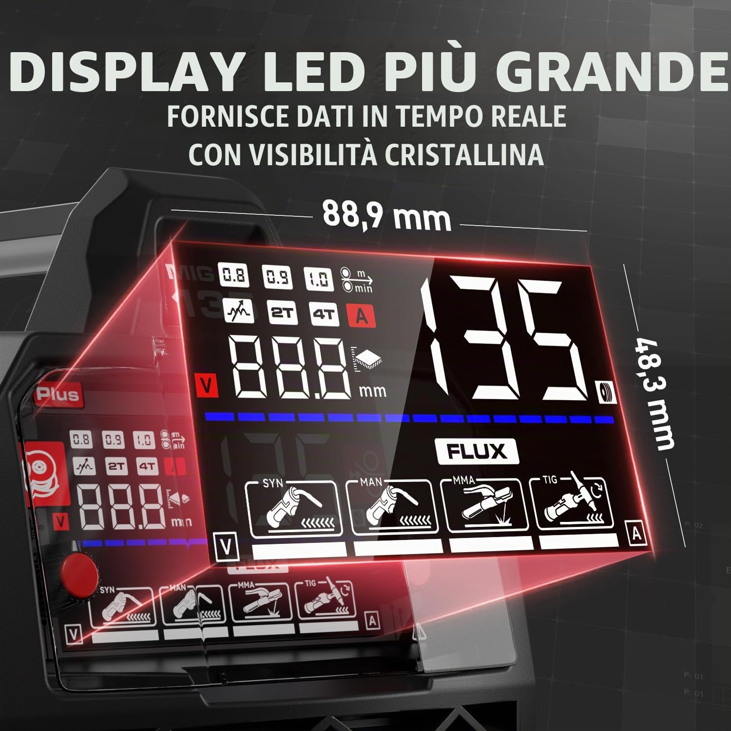 ANDELI 135A 4-in-1 Saldatore - MIG senza gas con filo animato & PULSO 230V