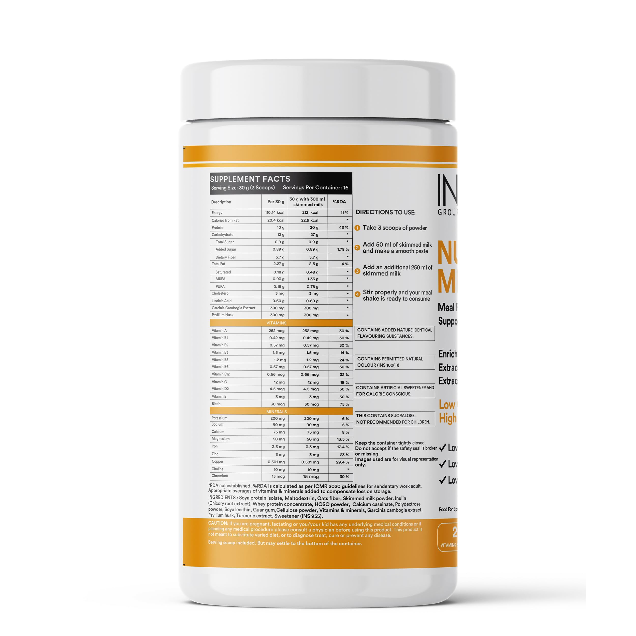 INLIFE Meal Replacement Shake, 20g Protein, 5g Fiber, Mango 500g — Amazon image 3