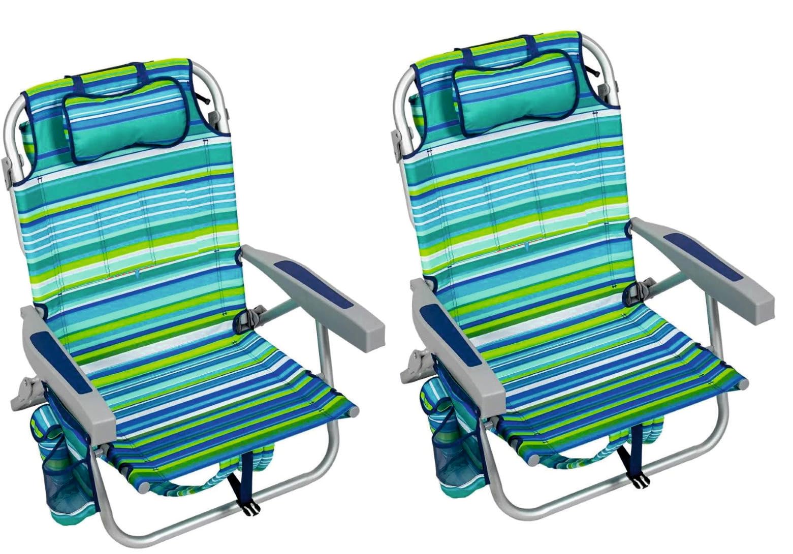 Genérico TECNOLIFE Pack 2 SILLAS Playa Rayas Azules 2024