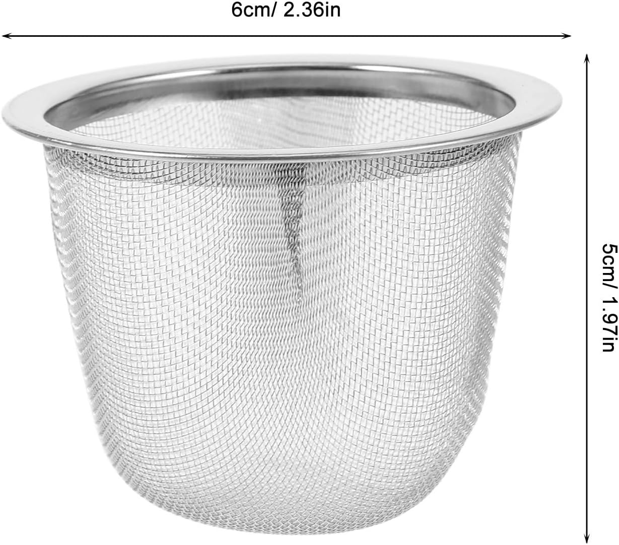 SUPVOX 2pcs Stainless Steel Tea Leaf Infuser Mesh Filter Insert Reusable Tea Pot Accessories for Loose Leaf Brewing, Fine Strainer Basket for Home and Travel image 2