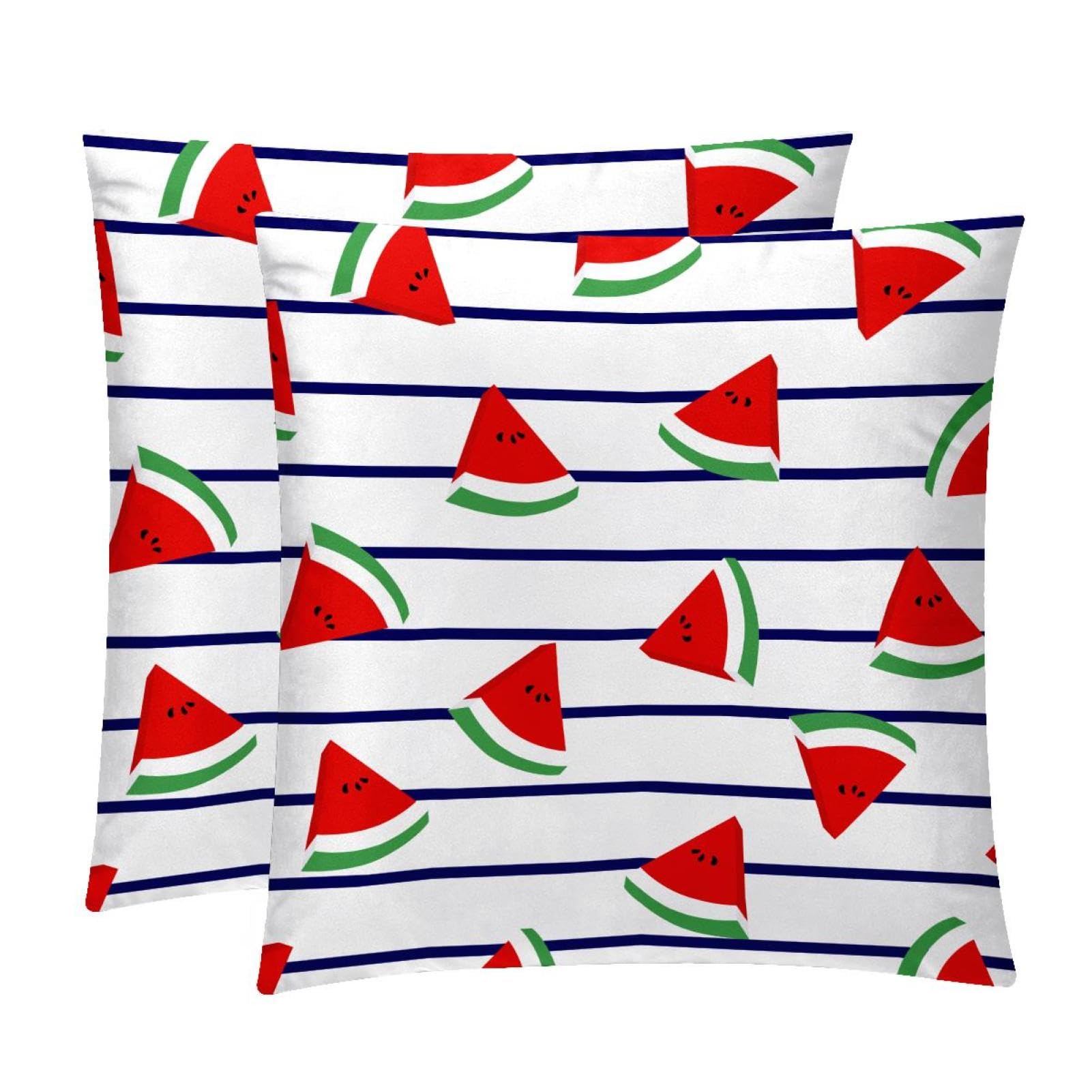 TDGKPZ Watermelon Stripes Throw Pillow Covers 2 Pack Pillowcases Soft Cozy Pillow Cases For Couch Bed Sofa 50x50cm