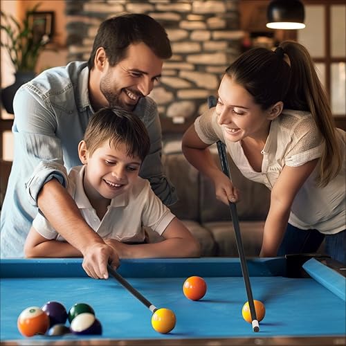 Miniatura 7 de Juego combinado de taco de billar de fibra de vidrio con estuche, taco de billar profesional de 12.5mm de 58 pulgadas con baja desviación, juego de