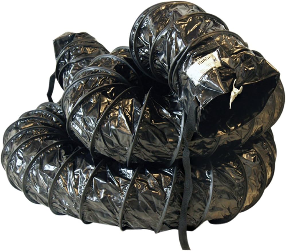 Rubber-Cal "Air Ventilator Black" Ventilation Duct Hose (Fully Stretched) - 4-Inch by 25-Feet