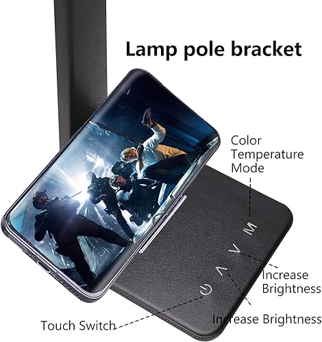 Miniatura 5 de Lámpara de escritorio LED regulable con puerto de carga USB, 5 modos de iluminación, control sensible, lámparas de escritorio plegables portátiles