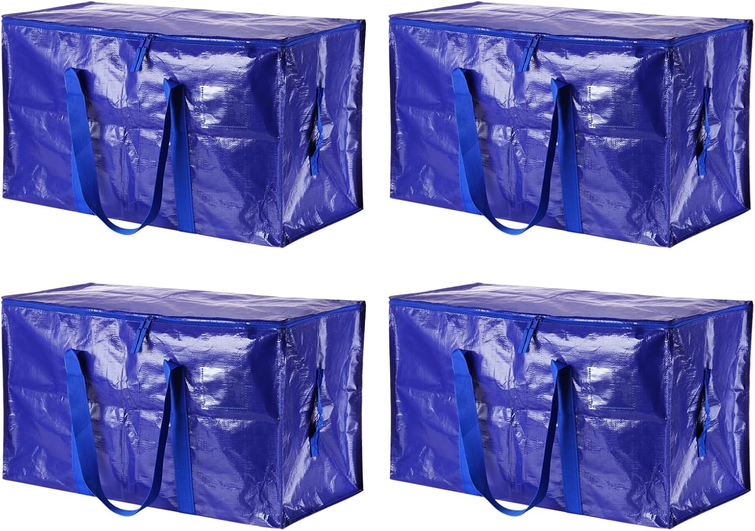 PATIKIL Extra Large Moving Bags, 4 Pack with Reinforced Handles and Zipper Storage Tote Packing Bags Collapsible for Clothes Moving Supplies,Green