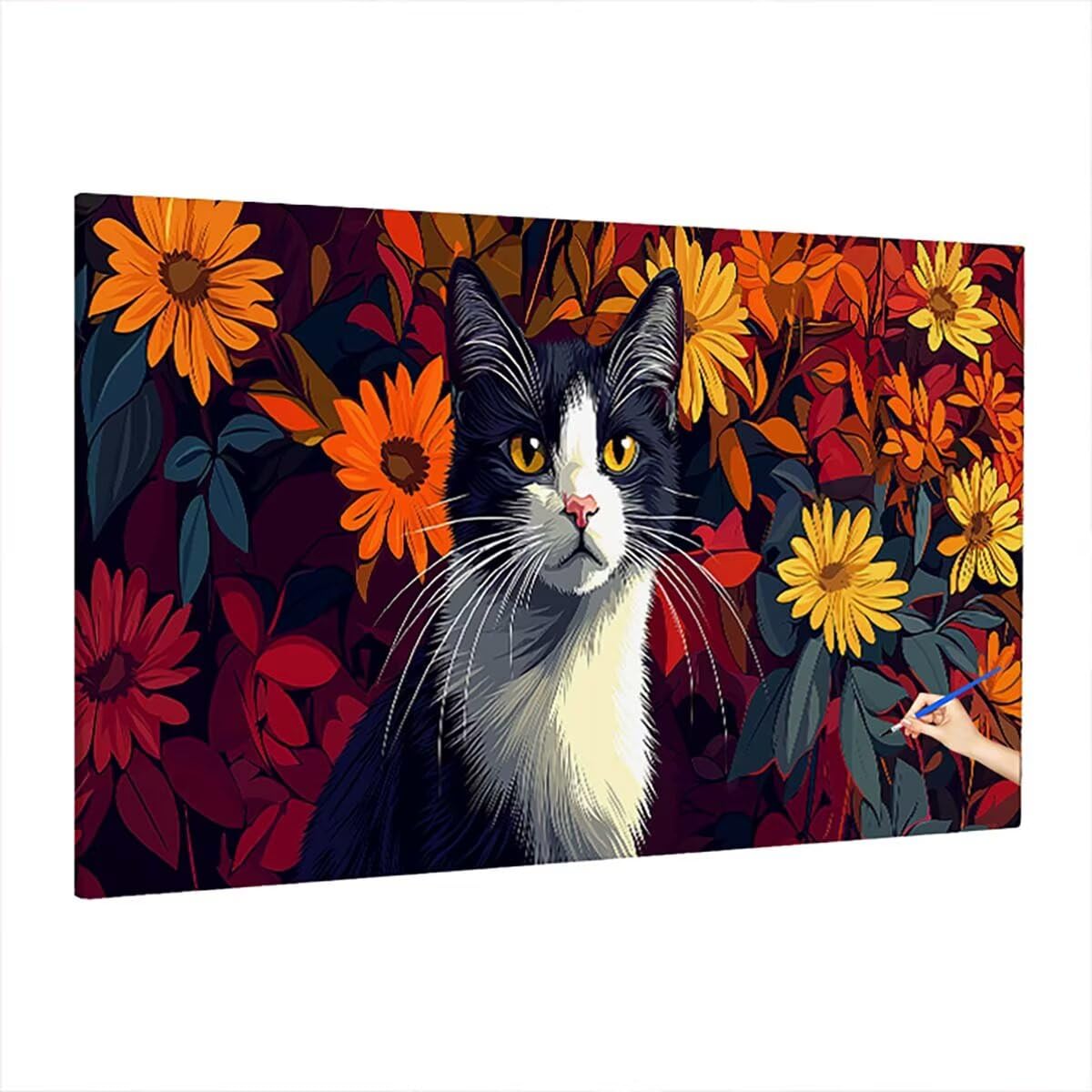 Zestaw do malowania po numerach, duży zestaw do malowania po numerach, dla dorosłych, kwiaty, 140 x 60 cm, rękodzieło dla dorosłych, dla początkujących, zestaw do malowania olejny na płótnie dla