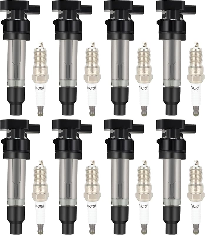 Kit de bobinas de ignição ECCPP UF564 com velas de ignição de irídio SP541 para Cadillac DeVille 4.6L V8 – 8 bobinas e 8 velas
