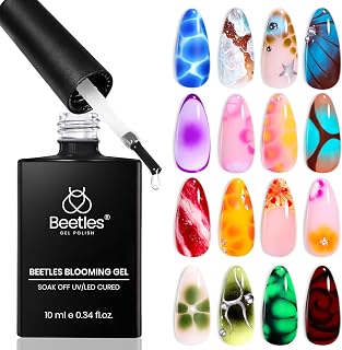 Beetles Blooming Gel, Blooming Gel Nail Polish Clear Uv Led Blossom for Spreading Effect Marble Natural Stone Watercolor Floral Print Soak off Diy Spring Nail Art Design Manicure Gifts for Women