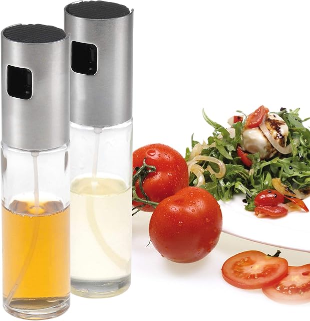 Westmark Zestaw spryskiwaczy do oleju i octu, Z pompką, Pojemność: 100 ml każdy, Wysokość: 18 cm, Stal nierdzewna/Szkło, Kolor: Srebrny/Przezroczysty, 24362260