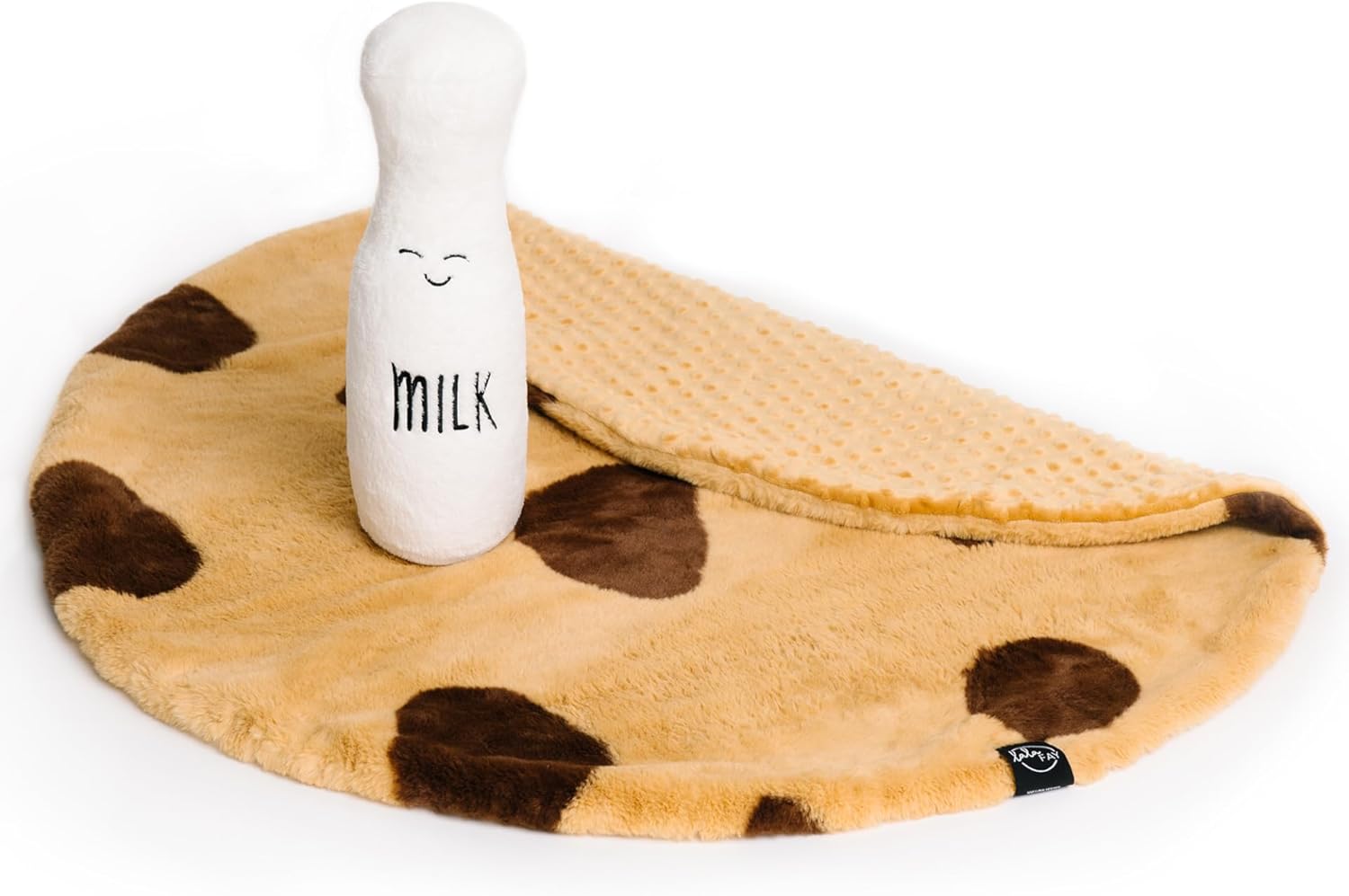 Pillow and Blanket Pals Set – Unisex Luxe Minky Faux Fur Cookie Baby Blanket and Ultra-Soft Milk Bottle Pillow with Premium Filling – Essential Newborn and Toddler Gifts