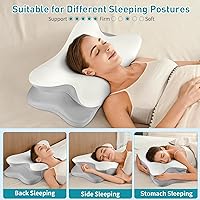 Vista 7 de Cervical Pillow for Neck Pain Relief, Ergonomic Neck Pillow for Sleeping Contour Memory Foam Pillows, Orthopedic Bed Pillow for Side Back Stomach