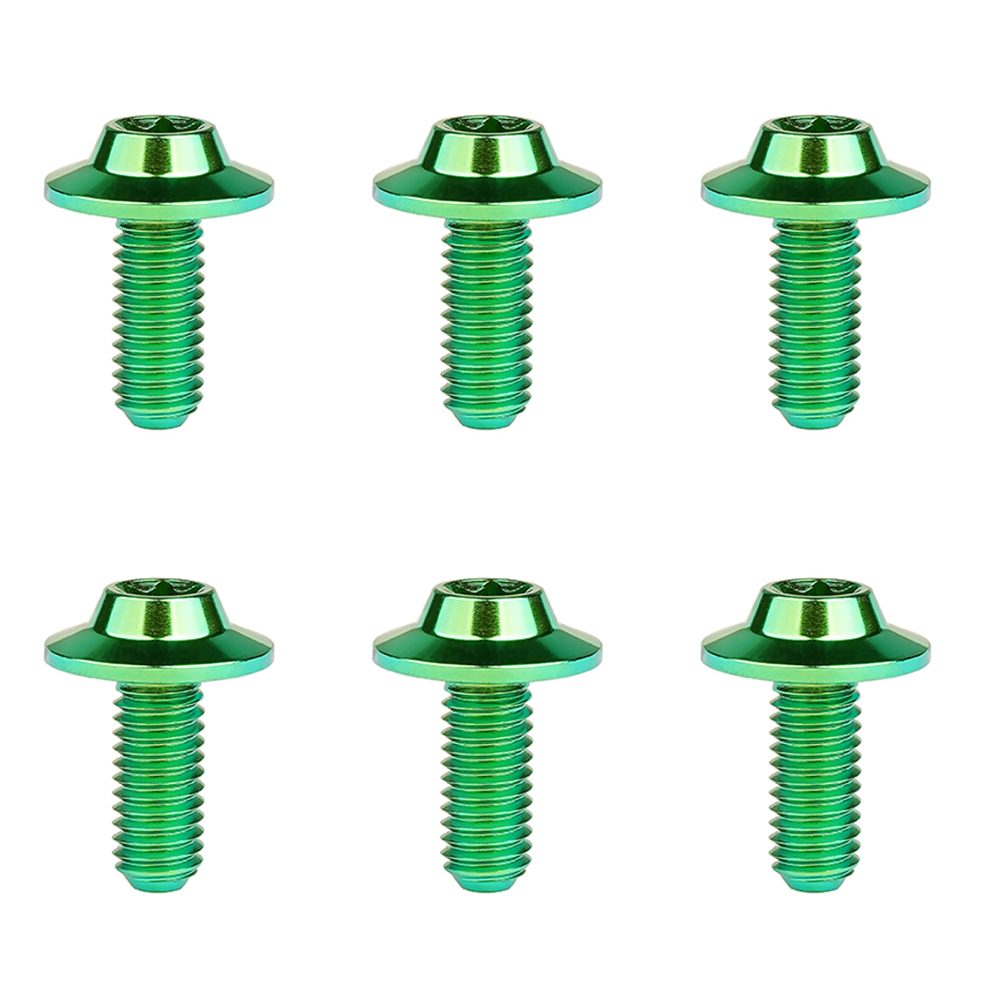 DWAMMEBRS Bolt M5 M6x10 12 15 20 25 30 35mm T25 T30 Torx Head Screw Pack of 6(Green,M5x10mm)