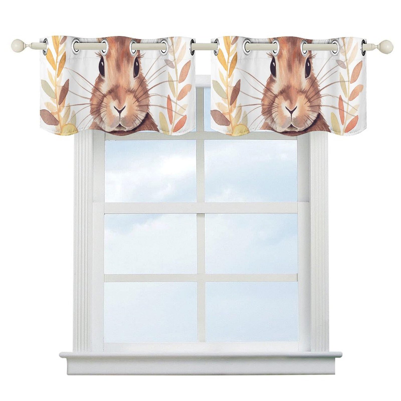 Rideaux occultants pour chambre à coucher au motif lapin