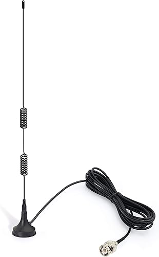 Bingfu VHF UHF Radio Ham Radio Policía Antena Escáner Radio Amateur Radio Radio Móvil Antena Escáner Base Magnética BNC Antena Masculina Compatible
