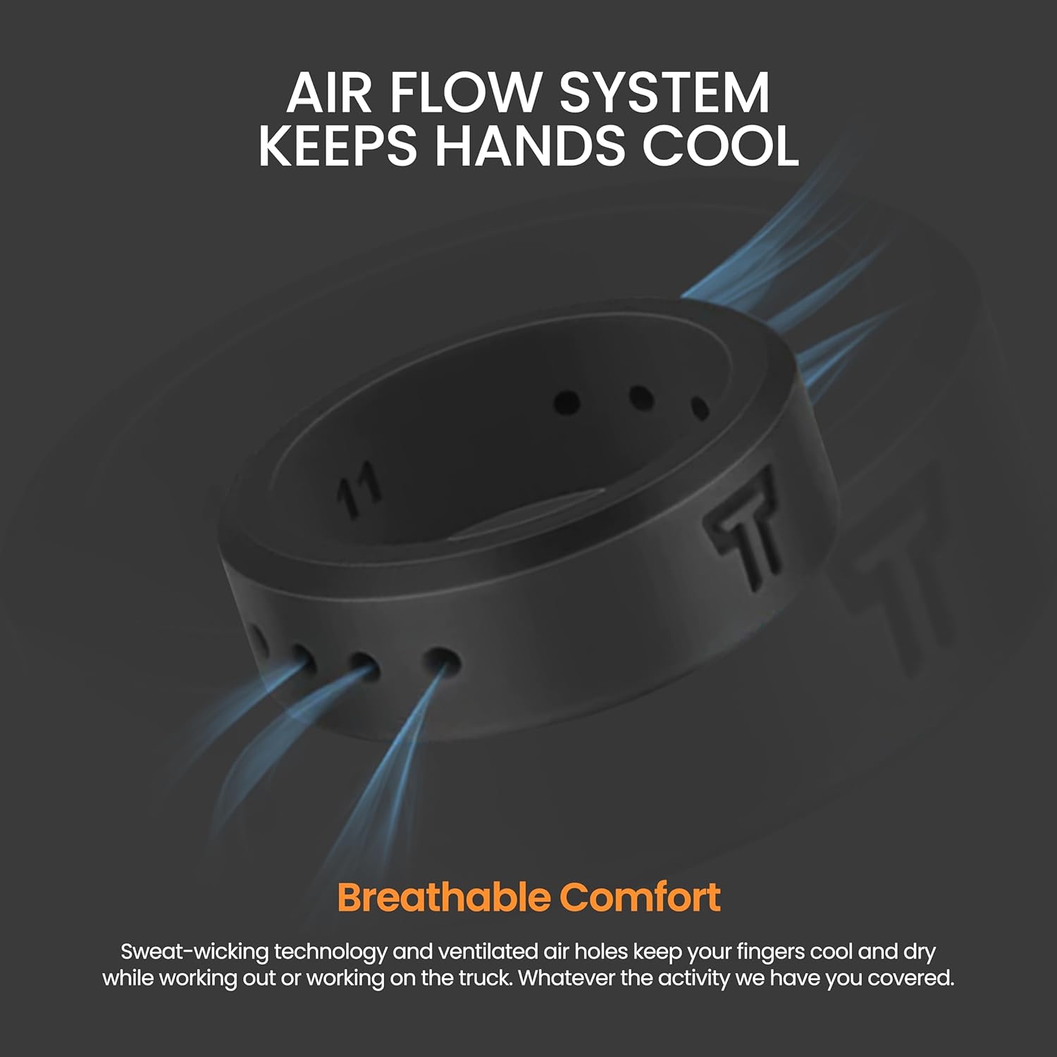 Tuff Rings Solid Silicone Ring Breathable Rubber Wedding Rings for Men, Lifetime Coverage, Unique Design, Comfort Fit Ring