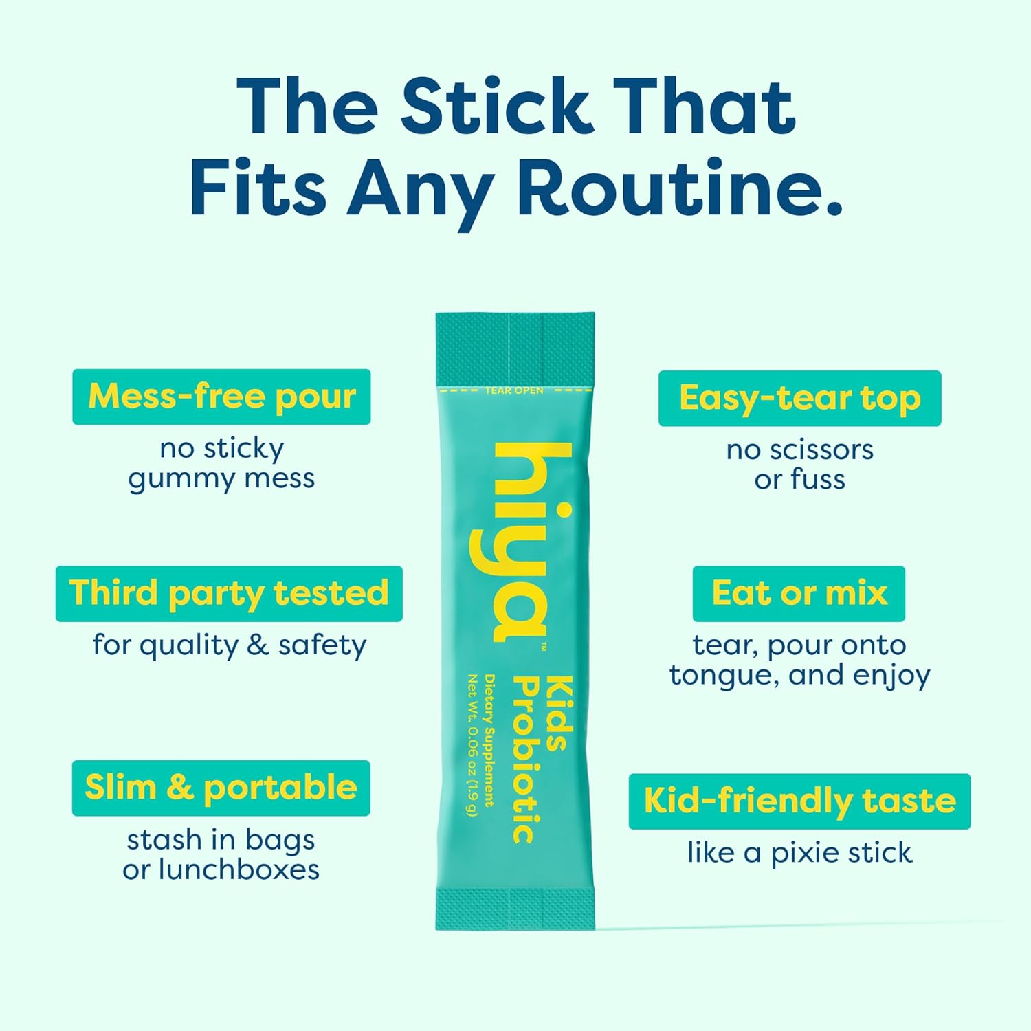 Hiya Kids Probiotic – 10 Billion CFU with Clinically-Studied Strains for Ages 2+, Supports Gut Health & Immune, 0g Sugar – 20 Stick Packs for Toddlers & Kids - Image 6