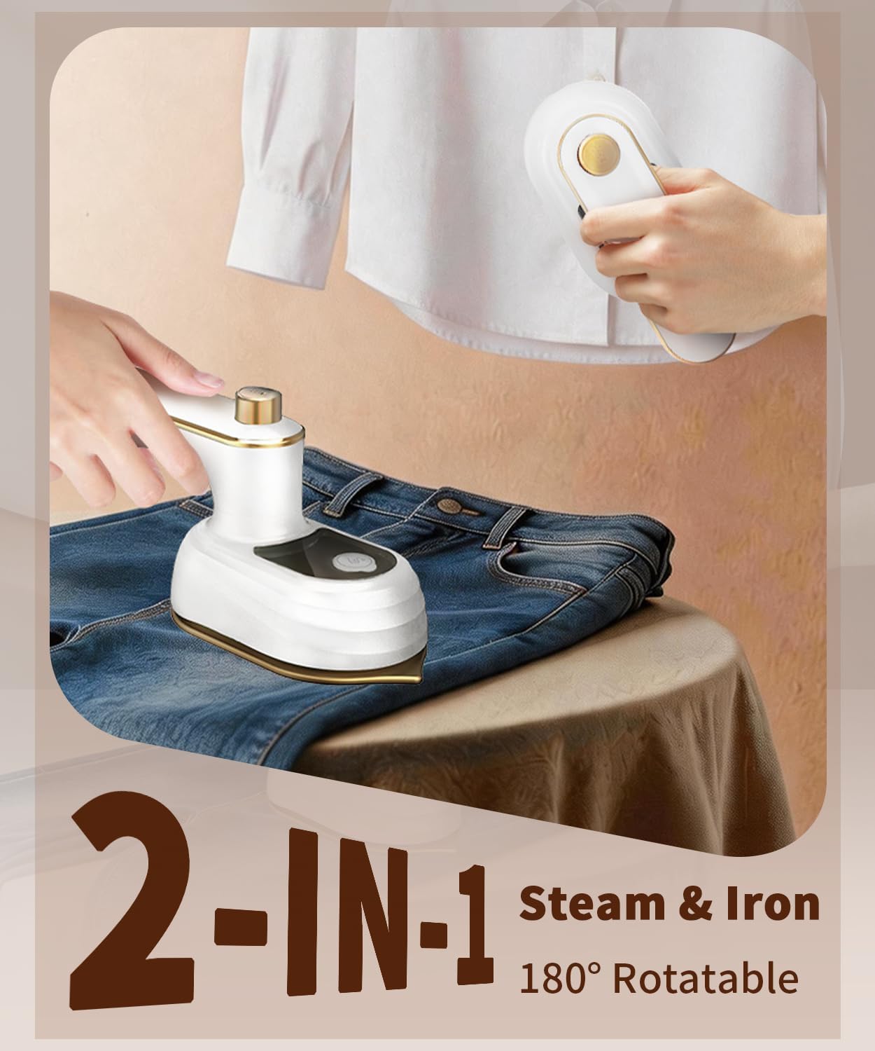 Portable Steamer for Clothes Pearl White