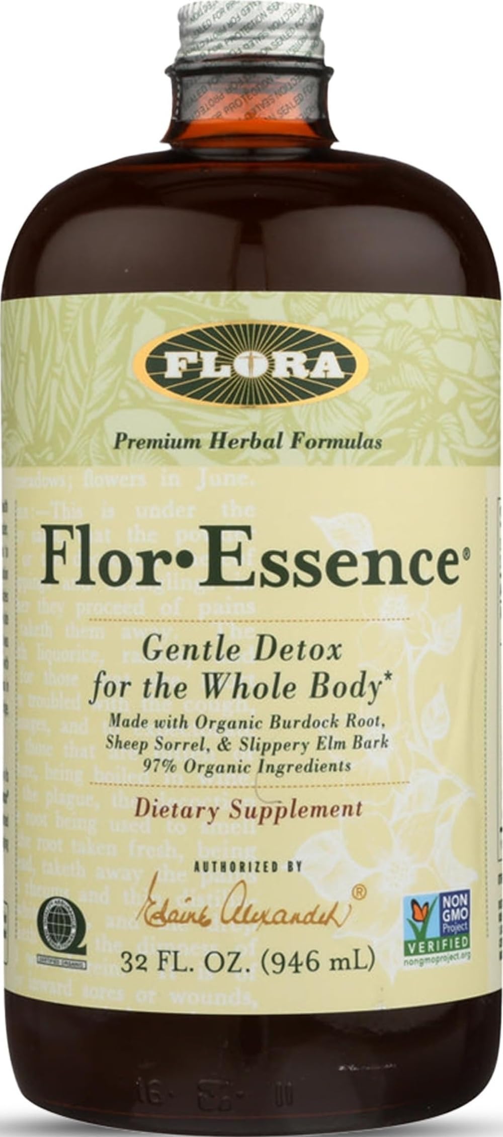 FloraHealth Flor-Essence Gentle Herbal Cleanse, Organic, 32 fl. oz. Glass