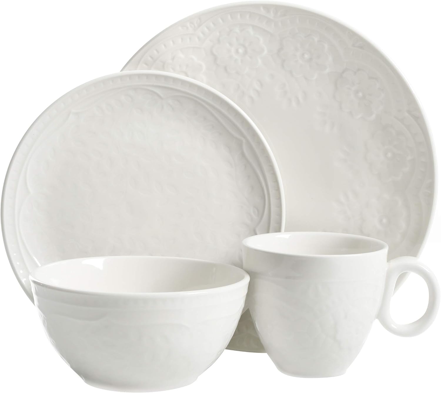 Gibson Elite Barberware 16 Piece Dinnerware Set, Gray: Kitchen & Dining