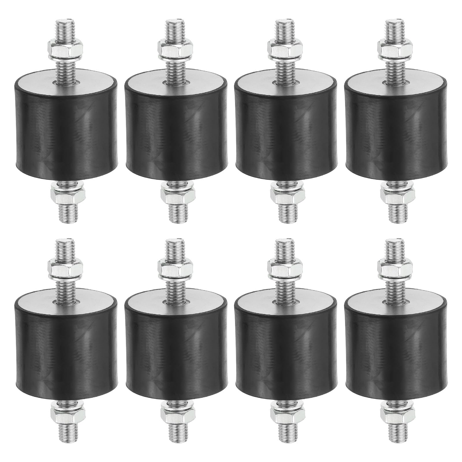 PATIKIL 50x60mm Supporti Antivibranti In Gomma Con Dadi, 8 Pezzi Supporti Isolanti A Forma Di Cilindro M6 Per Ridurre Le Vibrazioni Per Motori Garage Compressori Ad Aria Motori (Tipo VV)