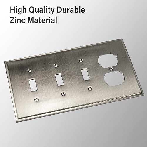 Miniatura 9 de Cover Star Placa decorativa suave y moderna de pared, placa decorativa de pared, tapa de tomacorriente de la placa del interruptor, aleación de zinc