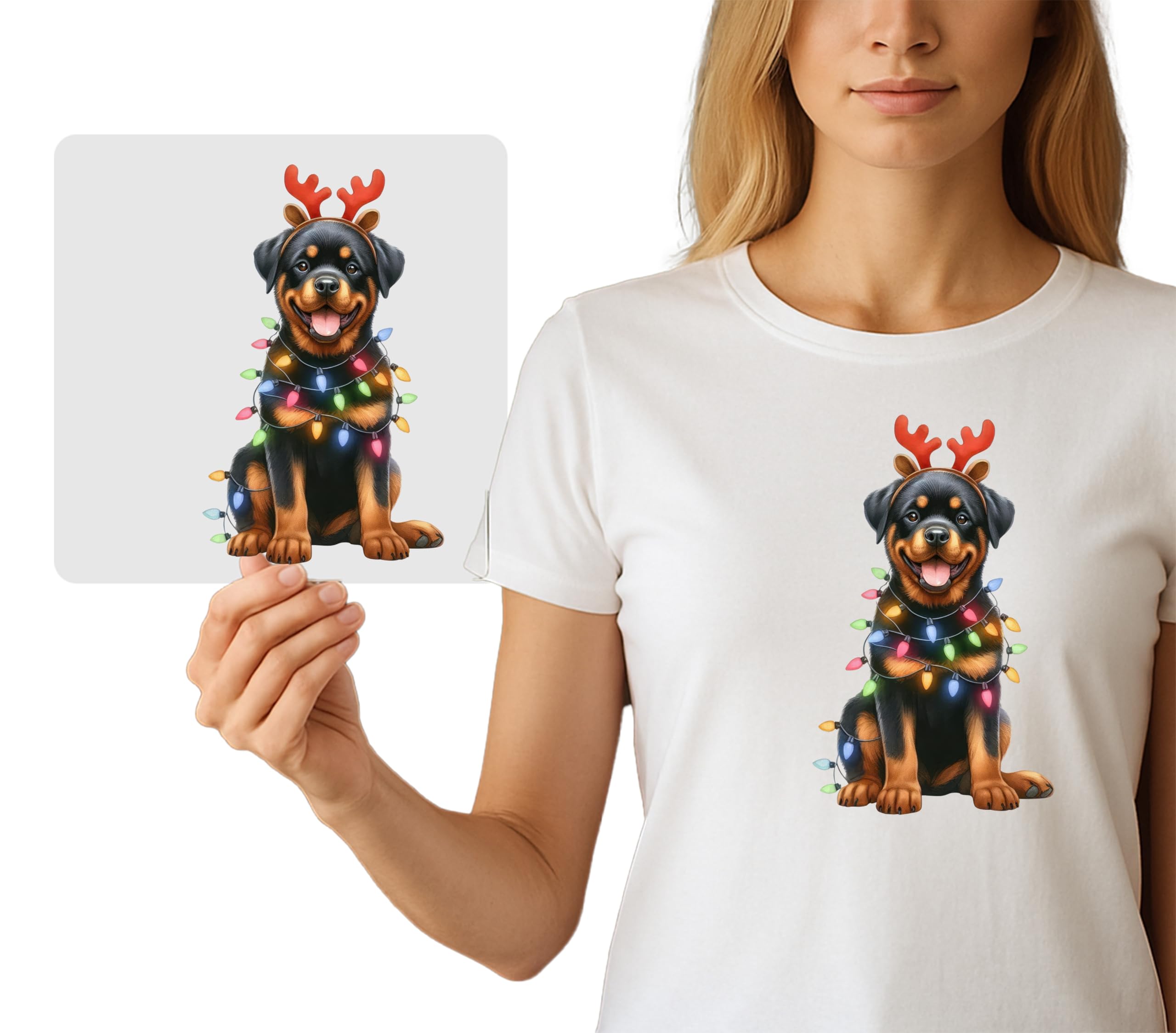 Amazon.com: Christmas Dog Iron-On Graphic - Rottweiler DTF Heat
