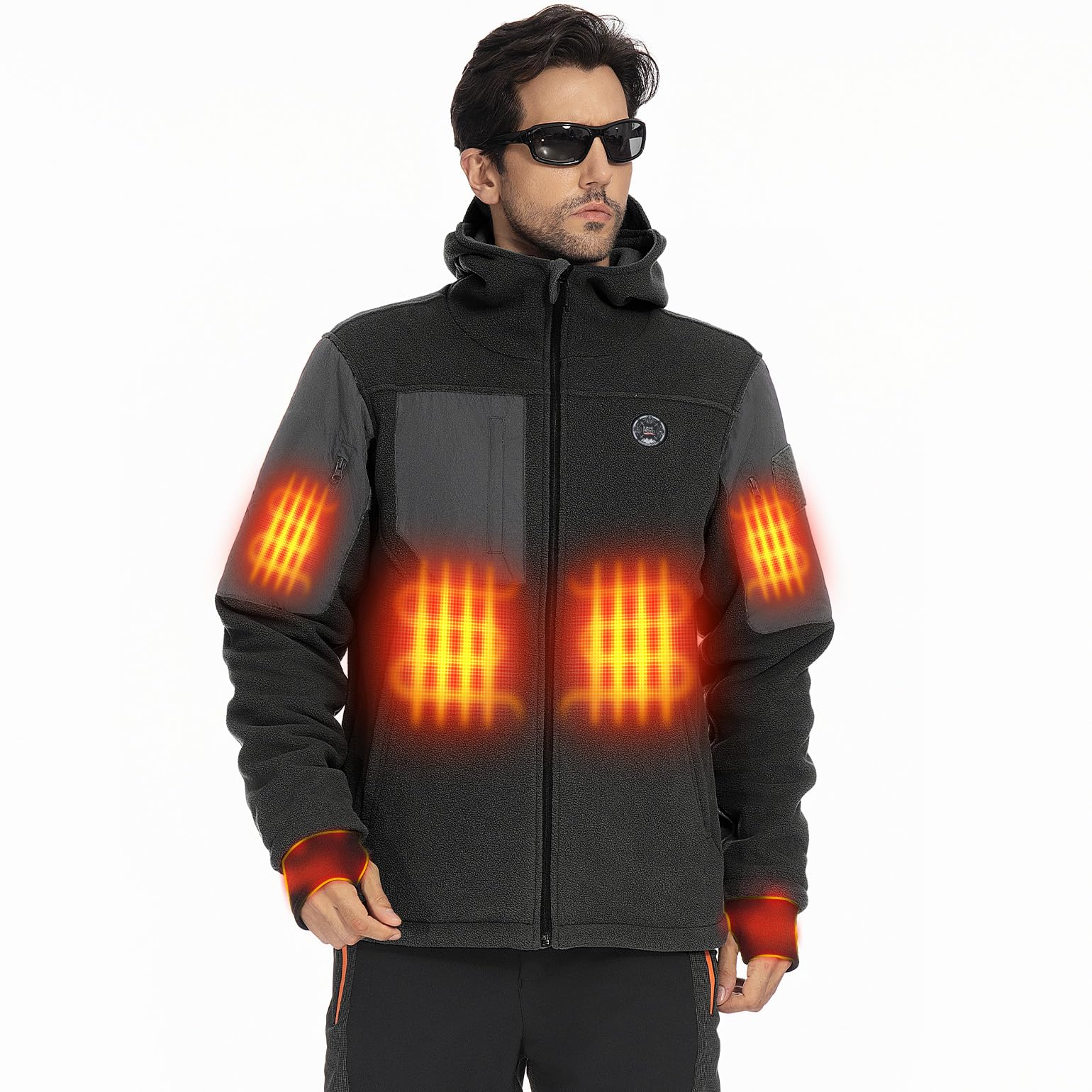 KEMIMOTO Chaqueta Moto Calefactable Hombre, con Mando a Distancia, Chaqueta Térmica Táctica Batería de 20000 mAh, 8 Zonas de Calentamiento