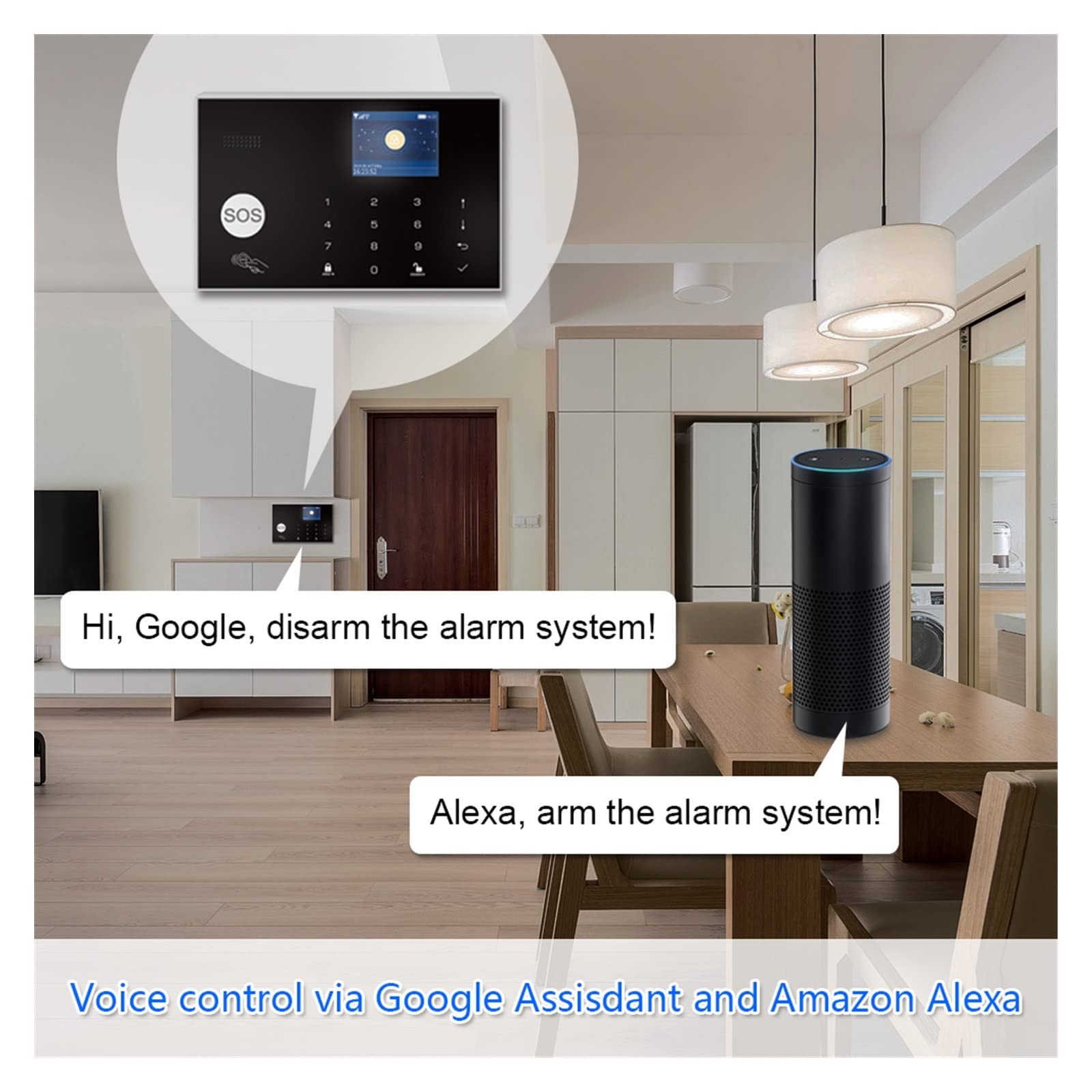 Wifi GSM di allarme sicurezza wireless home kit for ladri anti-pet detector movimento tuya Alexa App Camera WiFi 11 lingue Installazione rapida(E)