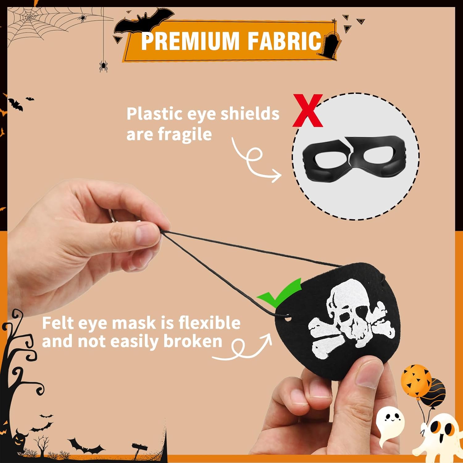 12 PCS Pirate Accessories for Men Women Pirate Bandana Headband Eye Patch Costume Party Favors Supplies for Halloween Night - Image 4