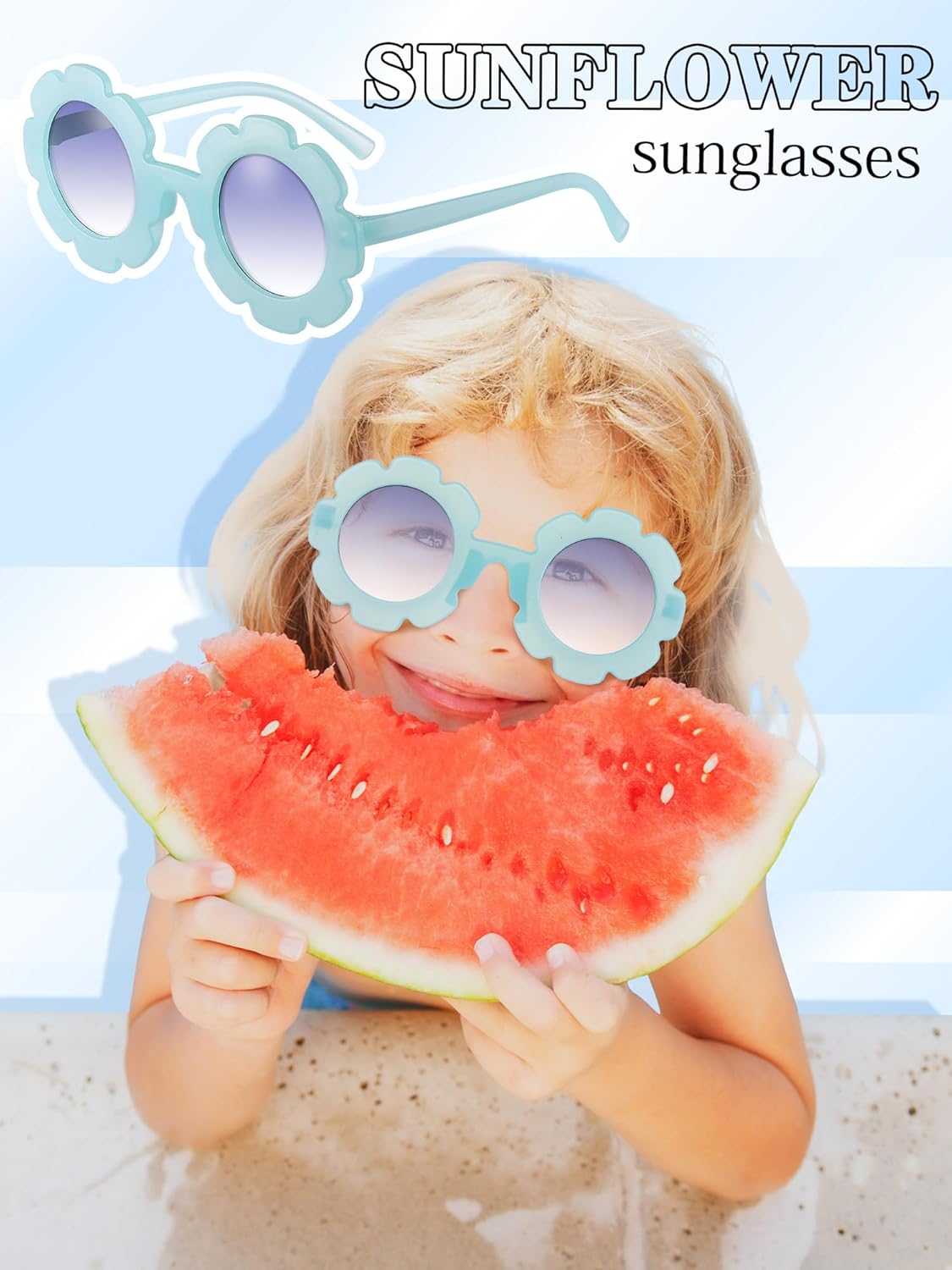 Geyoga 12 Pcs Kids Flower Sunglasses Colored Round Flower Glasses Cute Girls Baby Groovy Sunglasses for Outdoor Party Beach - Image 7
