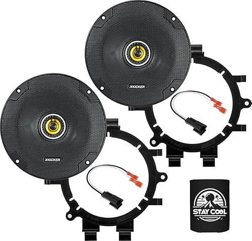 KICKER Altavoces de 6.5 pulgadas para Chevrolet Silverado 1999-2006 Kit de actualización - Par de CS Series con adaptadores y arnés, coaxial 6 1/2