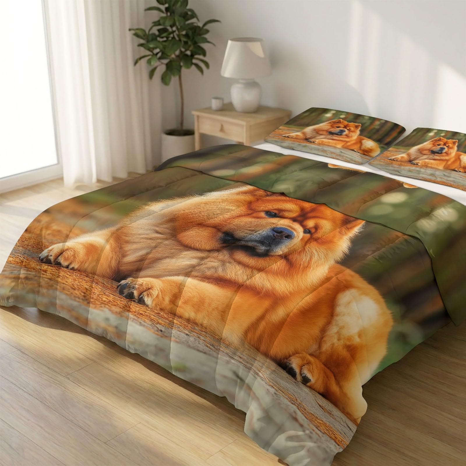 Couette imprimée 260 x 240 cm avec 2 taies d'oreiller assorties