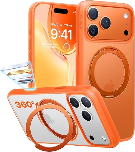 Miniatura 18 de TORRAS Funda magnética giratoria 360 mejorada para iPhone 16 Pro de 6.3 pulgadas, compatible con MagSafe, funda para teléfono 16 Pro, resistente a