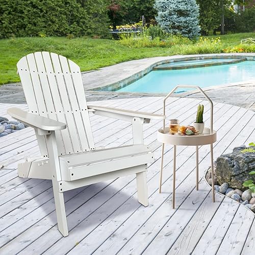 Miniatura 10 de Adirondack - Silla de madera para exteriores, silla de patio, sillas para hoguera, silla plegable para césped, tumbona con acabado natural