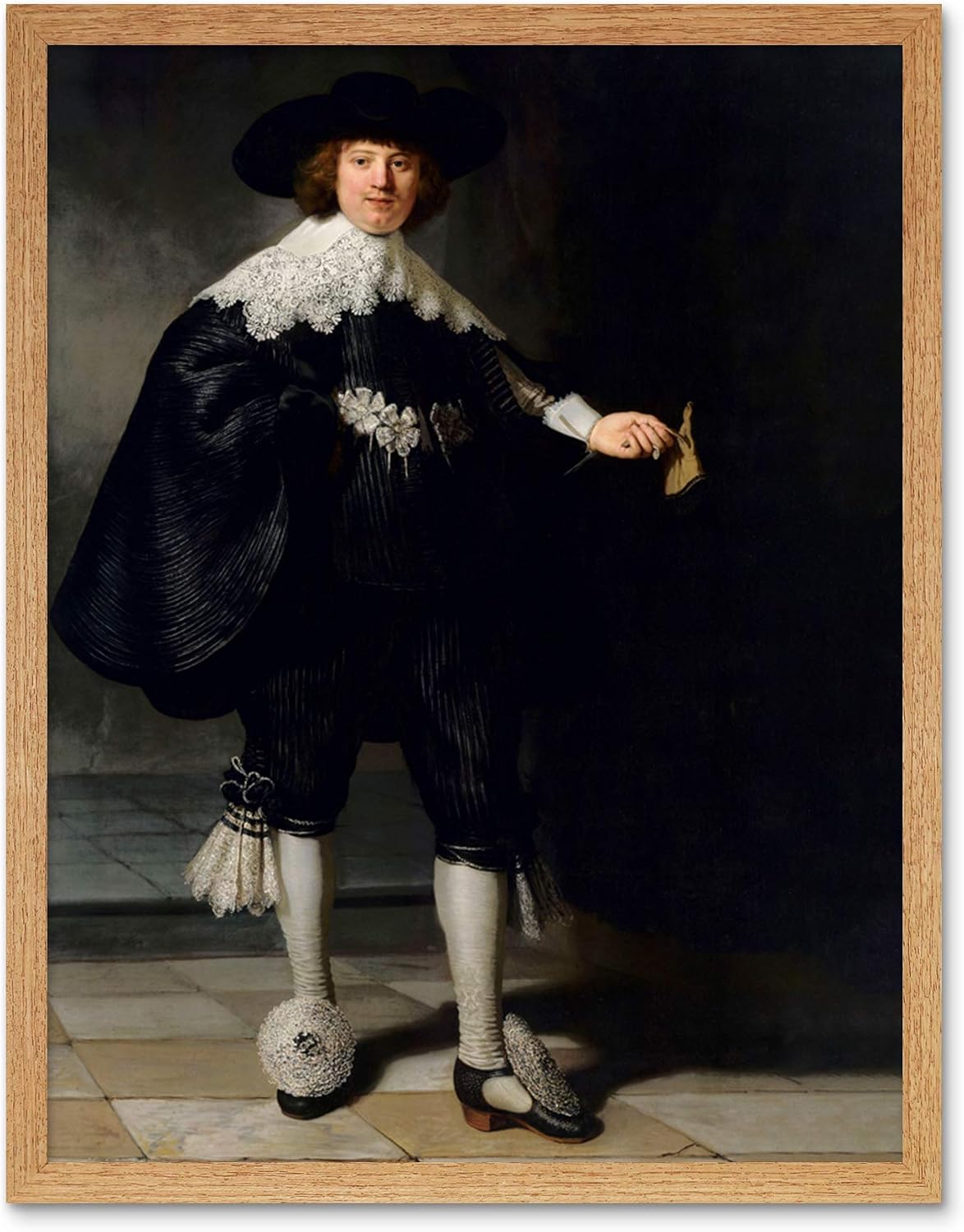 Artery8 Rembrandt Marten Soolmans Portrait Art Print Framed Poster Wall Decor 12x16 inch