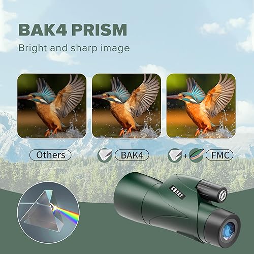 Miniatura 2 de Gosky Piper - Telescopio monocular para adultos, monocular para adultos, monocular de alta potencia, monocular adecuado para observación de aves,