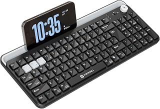 Portronics Bubble 4.0 Wireless Keyboard with Bluetooth + 2.4 GHz USB Receiver, Rechargeable Battery, Volume Control Knob, Price In India