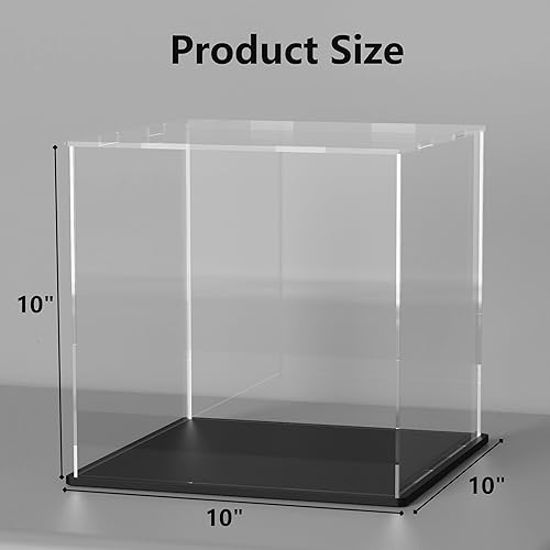 Miniatura 37 de vitrina acrílica, caja de acrílico transparente con base mate y tapa para exhibición, vitrina grande para figuras de acción, almacenamiento