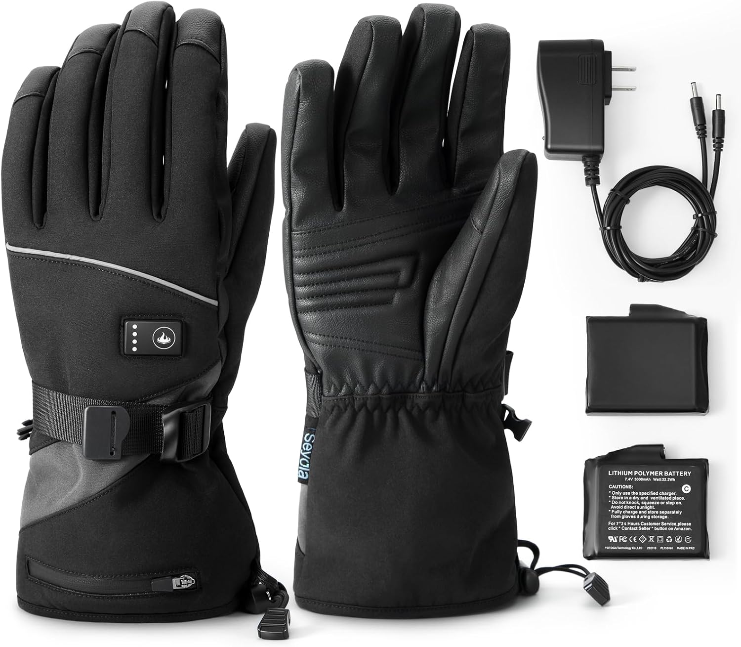 Heated Gloves for Men Women, Electric Waterproof & Windproof Rechargeable Battery Winter Motorcycle Warm Gloves with Touchscreen for Hunting Cycling Skiing Hiking Camping Working - Image 9