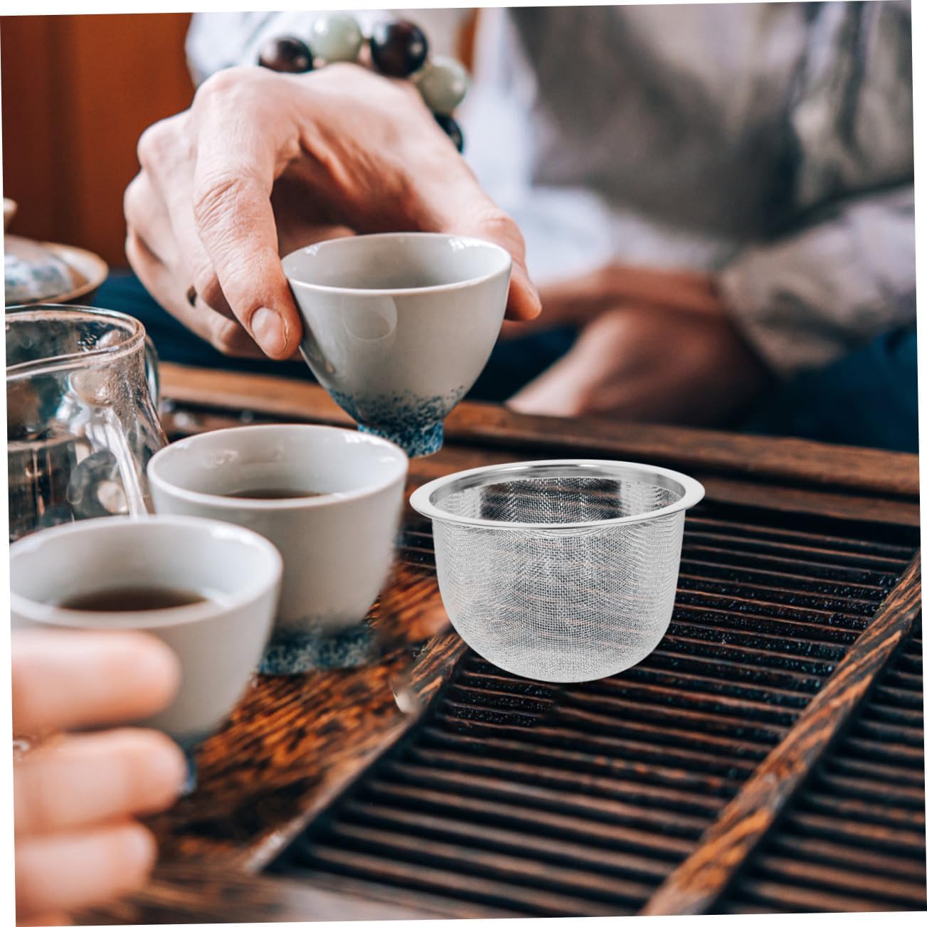 2pcs Stainless Steel Tea Infuser Basket and Loose Leaf Strainer, 8cm Diameter Fine Mesh Filter for Teapot and Kettle, Reusable Tea Steeping Accessories for Home and Travel image 4