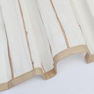 LANTIME Natural Woven Jute and Linen Cordless Roman Shades, Light Filter...
